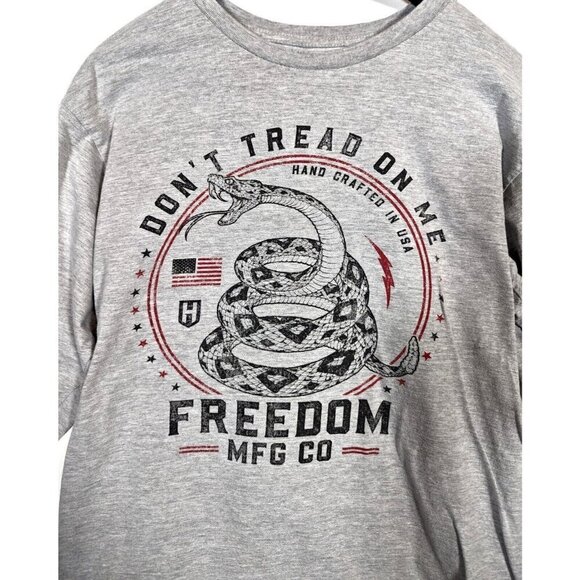 Howitzer MFG Men's Longsleeve Tee Don't Tread On Me Military Grunt USA Sz L Gray - Picture 2 of 5